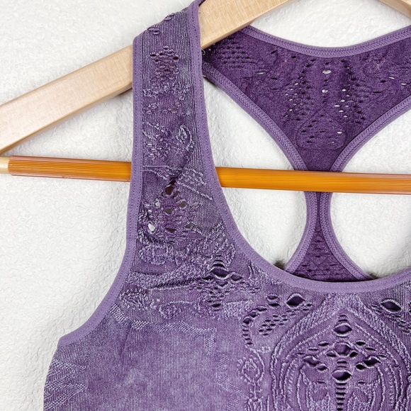 Auden Laser Cut Seamless Purple Bralette Sz Large - Picture 5 of 7